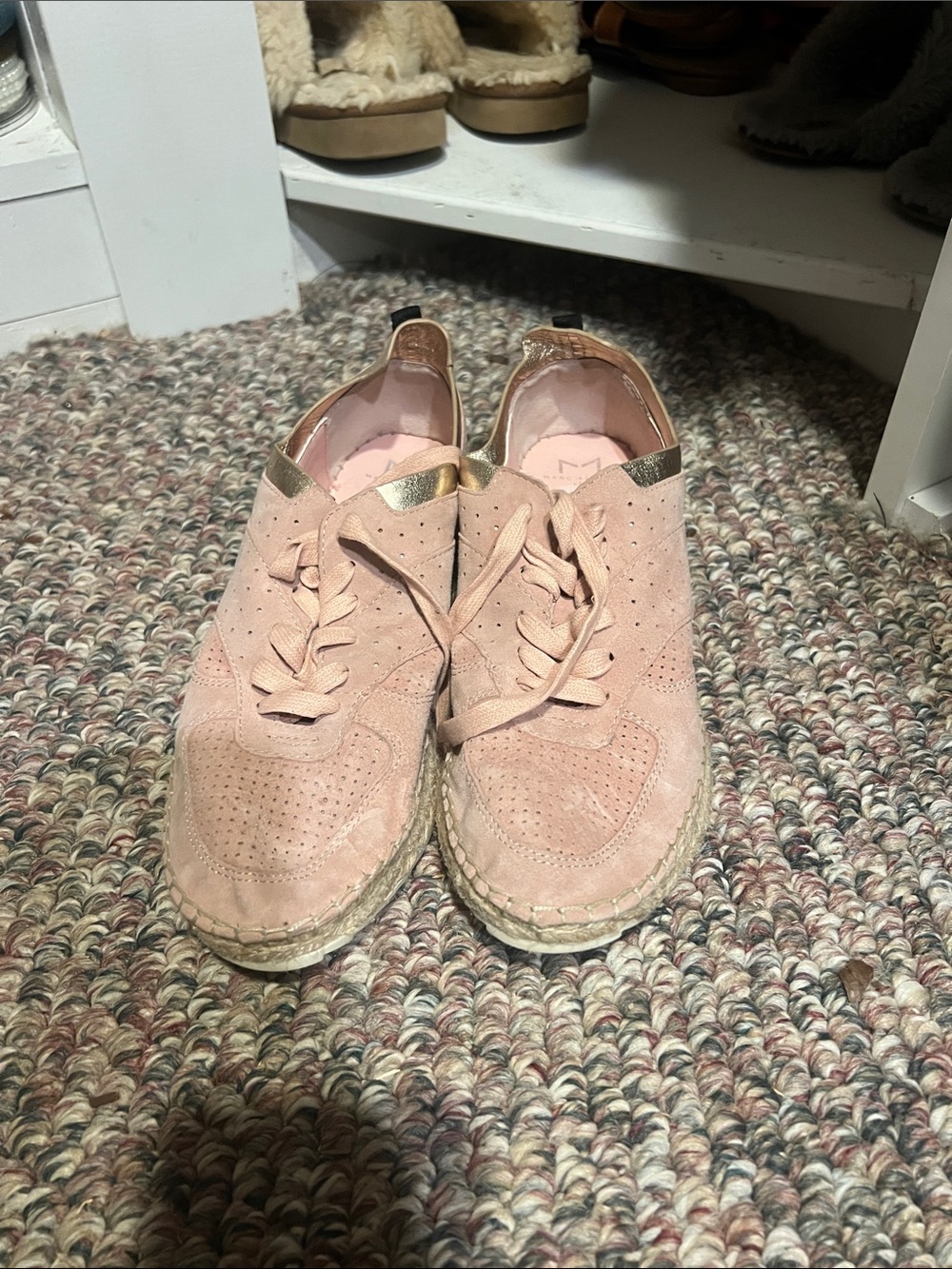 Marc Fisher Pink Suede Espadrille Sneaker